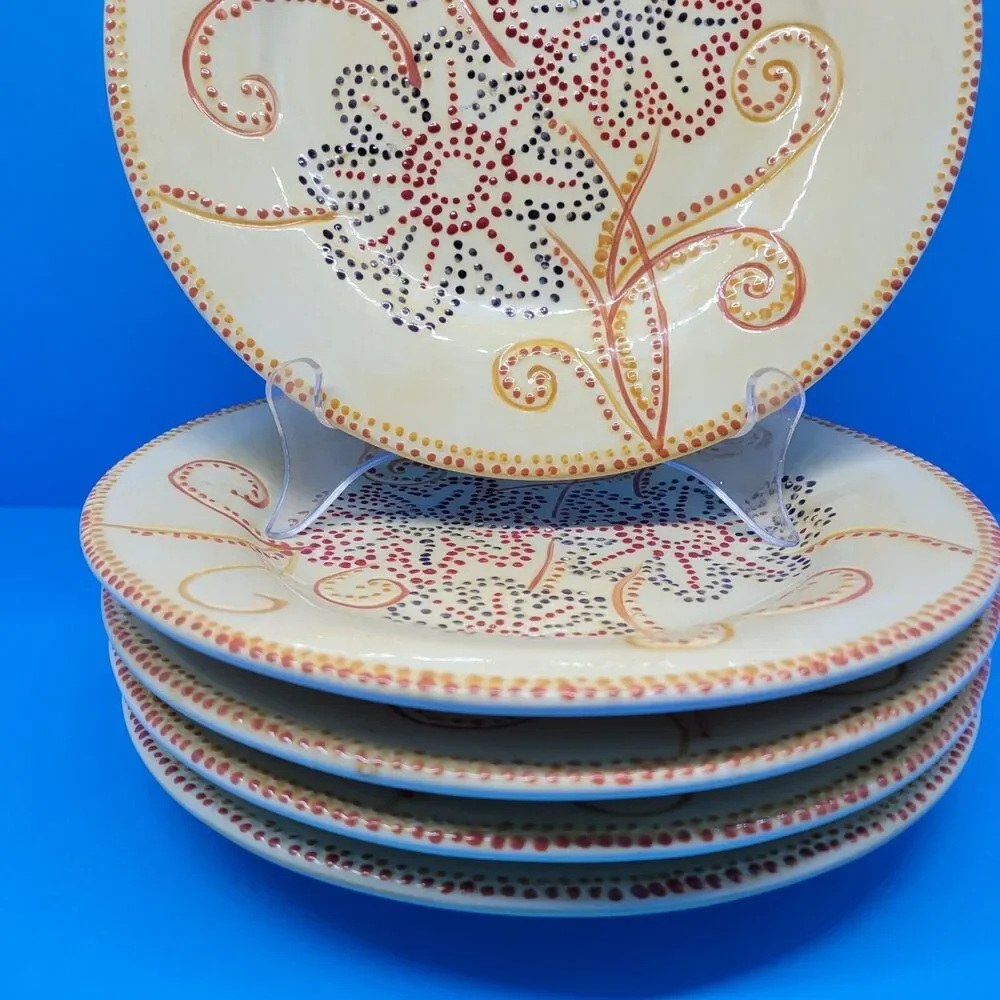 Pier 1 Floral Dots Set Of 5 Discontinued 9